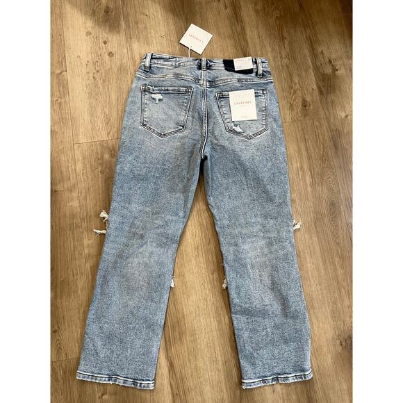 Lovervet By Vervet Size 29/9 Distressed High Rise Straight Leg Jeans NWT - Picture 2 of 9